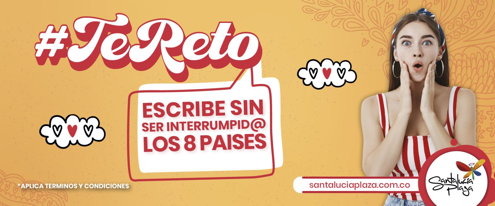 SORTEO #TeReto A ESCRIBIR SIN SER INTERRUMPIDO LOS 8 PAISES.